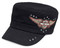 Harley-Davidson Women's Studded Winged Logo Flat Top Cap, Black 99441-18VW - Wisconsin Harley-Davidson