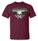Harley-Davidson Men's Military Skull Short Sleeve Crew-Neck Shirt - Dark Red - Wisconsin Harley-Davidson
