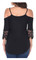 Harley-Davidson Women's Deco Daisy Cold Shoulder w/ Straps 3/4 Sleeve Top, Black - No Hassle Returns at Wisconsin Harley