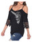 Harley-Davidson Free Shipping - Harley-Davidson Women's Deco Daisy Cold Shoulder w/ Straps 3/4 Sleeve Top, Black - Free Shipping on many products plus Orders Over $99