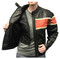 Redline Men's Orange Stripe Cowhide Leather Motorcycle Jacket, Black M-3200 - No Hassle Returns at Wisconsin Harley