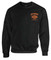 Harley-Davidson Men's Custom Freedom Fleece Pullover Crew Sweatshirt - Black - Wisconsin Harley-Davidson