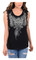 Harley-Davidson Women's Silver Emblem Embellished Sleeveless Tank Top - Black - Wisconsin Harley-Davidson