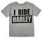 Harley-Davidson Little Boys' I Ride Harley Short Sleeve T-Shirt, Gray 1570055 - Wisconsin Harley-Davidson