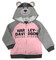 Harley-Davidson Little Girls' Bear Hood Fleece Toddler Hoodie,Gray/Pink 6524915 - Wisconsin Harley-Davidson