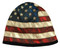 American Mills Vintage American Flag Knit Beanie Cap w/ Black Fleece AFB-01 - Wisconsin Harley-Davidson