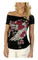 Liberty Wear Women's Blossomed Elegance Embellished Off The Shoulder Top, Black - Wisconsin Harley-Davidson