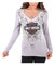 Harley-Davidson Women's Bling Bar & Shield Long Sleeve Criss Cross V-Neck Top - Wisconsin Harley-Davidson