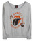 Harley-Davidson Womens Rolling Stones Highway Long Sleeve Off-Shoulder Tee, Gray - Wisconsin Harley-Davidson