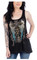 Liberty Wear Women's Embellished Gradient Teal Wings & Cross Sleeveless Tank Top - Wisconsin Harley-Davidson