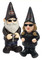 Harley-Davidson Sculpted Male & Lady Biker Themed Garden Gnome Set - Black - Wisconsin Harley-Davidson