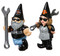 Harley-Davidson Sculpted Mechanic Male & Lady Garden Gnome Set - Black - Wisconsin Harley-Davidson