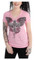 Liberty Wear Women's Temptress Winged Cross Embellished Short Sleeve Tee - Pink - Wisconsin Harley-Davidson