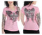 Liberty Wear Women's Temptress Winged Cross Embellished Short Sleeve Tee - Pink - No Hassle Returns at Wisconsin Harley