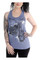 Liberty Wear Women's Twisted Splatter Bike Embellished Sleeveless Tank Top, Blue - Wisconsin Harley-Davidson
