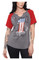 Harley-Davidson Women's #1 Embellished Short Sleeve Raglan T-Shirt, Gray & Red - Wisconsin Harley-Davidson