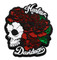 Harley-Davidson 1.5 in. Engraved Skull & Roses Metal Pin, Gloss Black Finish - Wisconsin Harley-Davidson