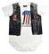 Harley-Davidson Baby Boys' Printed Faux Leather Vest Short Sleeve Creeper, White - Wisconsin Harley-Davidson