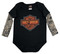 Harley-Davidson Baby Boys' Bar & Shield Mesh Tattoo Long Sleeve Creeper - Black - Wisconsin Harley-Davidson