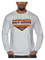 Harley-Davidson Men's Notoriety Long Sleeve Poly-Blend Crew-Neck Shirt, Gray - Wisconsin Harley-Davidson