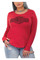 Harley-Davidson Women's Trademark Long Sleeve Scoop Neck Poly-Blend Shirt, Red - Wisconsin Harley-Davidson
