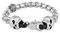 Harley-Davidson Men's Steel Rolo Chain Double Skull Metal Bracelet - Silver - Wisconsin Harley-Davidson
