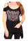 Harley-Davidson Women's Embellished Open Shoulder Short Sleeve Tee, Black - Wisconsin Harley-Davidson