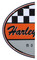 Harley-Davidson Free Shipping - Harley-Davidson Oval Tin Sign Embossed Checkered Racing HD Logo, 16.75 x 12 inch - Free Shipping on many products plus Orders Over $99