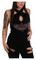 Liberty Wear Women's Embellished Ascension Twisted Keyhole Halter Top - Black - Wisconsin Harley-Davidson