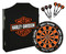 Harley-Davidson Classic Bar & Shield Logo Dart Board Kit – Black Wooden Cabinet - Wisconsin Harley-Davidson