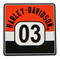 Harley-Davidson Embossed Bold '03 Striped Mile-Tile Rubber Magnet - Black - Wisconsin Harley-Davidson
