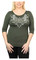 Harley-Davidson Women's Embellished Iron Flame 3/4 Sleeve Top - Olive Green - Wisconsin Harley-Davidson