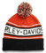 Harley-Davidson Men's Block Font Turned Back Knit Beanie Pom Hat 97618-22VM - Wisconsin Harley-Davidson