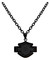 Harley-Davidson Men's Asphalt B&S Outline Chain Necklace - Black Stainless Steel - Wisconsin Harley-Davidson