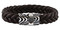 Harley-Davidson Men's Driftwood B&S Flat Braided Leather Bracelet - Brown - Wisconsin Harley-Davidson