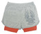 Harley-Davidson Little Girls' Double Layered Stretch Shorts - Gray & Orange - Wisconsin Harley-Davidson