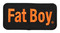 Harley-Davidson 4 in. Embroidered Fat Boy Emblem Sew-On Patch - Black/Orange - Wisconsin Harley-Davidson