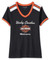 Harley-Davidson Womens Iconic V-Neck Shoulder Stripe Short Sleeve Tee 99012-23VW - Wisconsin Harley-Davidson
