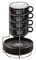 Harley-Davidson Espresso Mug Set, Set of 4 Ceramic Mugs & Saucers - Black - Wisconsin Harley-Davidson