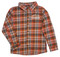 Harley-Davidson Big Boys' Brushed Long Sleeve Button Plaid Shirt - Orange - Wisconsin Harley-Davidson