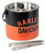 Harley-Davidson Retro H-D Text Ice Bucket, Double Wall Stainless Steel w/ Tongs - Wisconsin Harley-Davidson