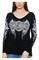 Harley-Davidson Women's Embellished B&S Long Sleeve V-Neck Shirt - Black - Wisconsin Harley-Davidson