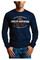 Harley-Davidson Men's Outfit Long Sleeve Cotton Crew-Neck Shirt - Navy Blue - Wisconsin Harley-Davidson
