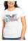 Harley-Davidson Women's Eagle Tattered Crew-Neck Short Sleeve Slim Tee - White - Wisconsin Harley-Davidson