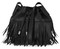 Harley-Davidson Women's Festival Fringe Drawstring Leather Purse - Black - Wisconsin Harley-Davidson