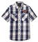 Harley-Davidson Men's Bar & Shield Short Sleeve Plaid Shirt, Peacoat 96617-23VM - Wisconsin Harley-Davidson