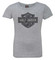 Harley-Davidson Little Girls' Glitter Bar & Shield Athletic Short Sleeve Tee - Wisconsin Harley-Davidson