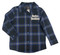 Harley-Davidson Little Boys' Brushed Plaid Long Sleeve Shirt - Black/Blue - Wisconsin Harley-Davidson