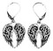 Heavy Metal Women's Crystal Bling Wings Dangle Lever Back Earrings - Silver - Wisconsin Harley-Davidson