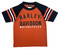 Harley-Davidson Little Boys' Knit Sports Raglan Short Sleeve Tee - Orange - Wisconsin Harley-Davidson